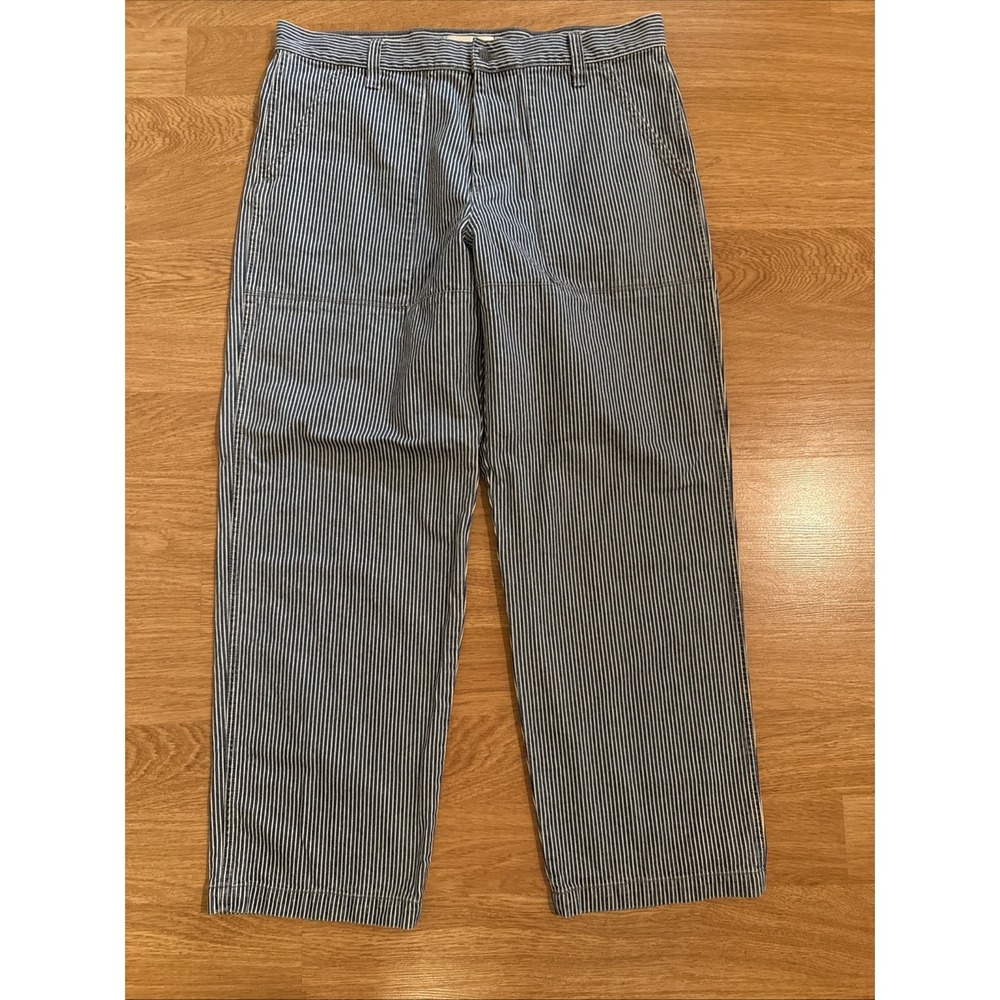 Madewell Baggy Surplus Pants In Stripe Men's 36x32 (Act 38x30) Blue/White Stripe